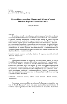 Reconciling Anomalous Monism and Scheme-Content Dualism: Reply to Manuel De Pinedo