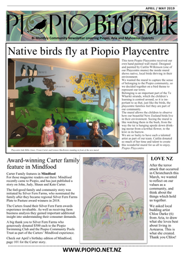 Native Birds Fly at Piopio Playcentre This Term Piopio Playcentre Received Our Own Hand Painted Wall Mural