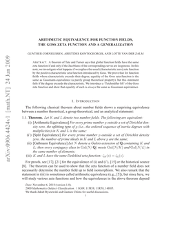 Arithmetic Equivalence for Function Fields, the Goss Zeta Function and a Generalization