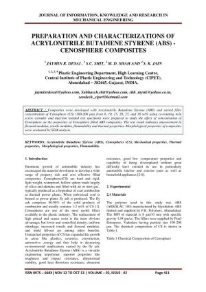 (Abs) - Cenosphere Composites