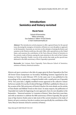 Introduction: Semiotics and History Revisited