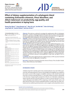 Effect of Dietary Supplementation of a Phytogenic Blend Containing