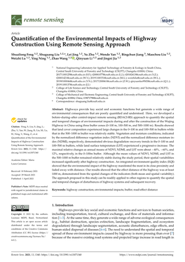 Quantification of the Environmental Impacts of Highway Construction