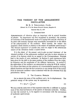 The Theory of the Anharmonic Oscillator by K