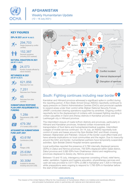 AFGHANISTAN Weekly Humanitarian Update (12 – 18 July 2021)