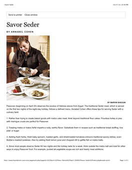 | Savor Seder 10/27/14, 10:36 PM