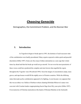 Choosing Genocide