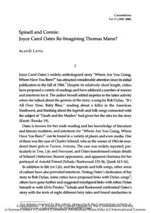 Joyce Carol Oates Re-Imagining Thomas Mann?