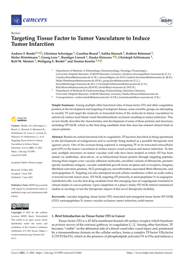 Targeting Tissue Factor to Tumor Vasculature to Induce Tumor Infarction