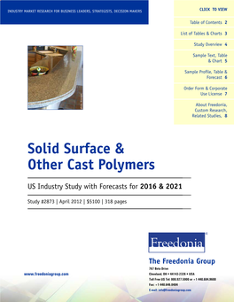 Solid Surface & Other Cast Polymers