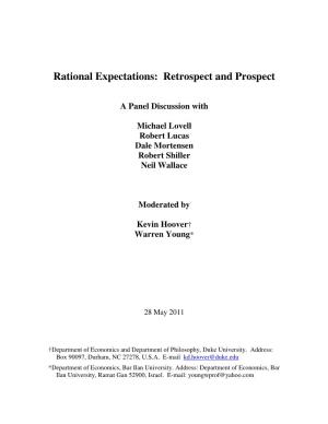 Rational Expectations: Retrospect and Prospect