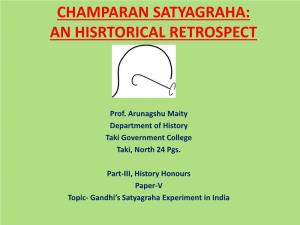 Champaran Satyagraha: an Hisrtorical Retrospect