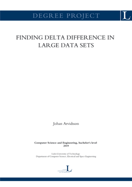 Finding Delta Difference in Large Data Sets