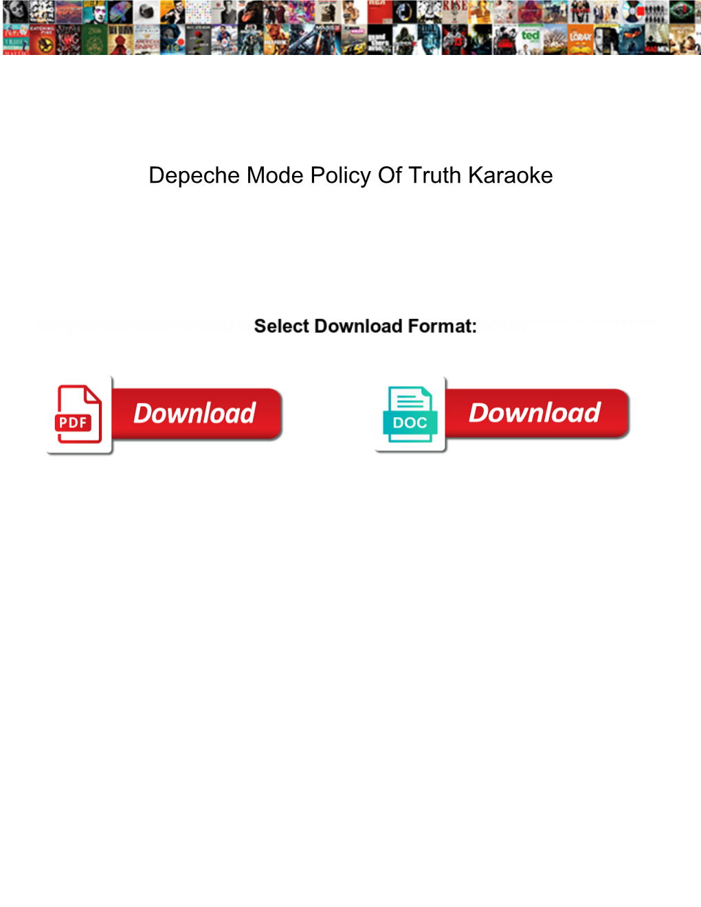 Depeche Mode Policy of Truth Karaoke
