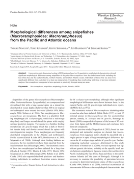 Morphological Differences Among Snipefishes (Macroramphosidae