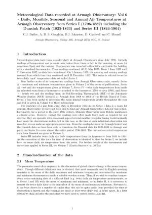 Meteorological Data Recorded at Armagh Observatory: Vol 6