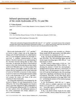Infrared Spectroscopic Studies of the Oxide-Hydroxides of Ni, Co and Mn