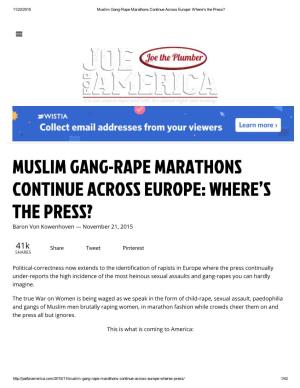 Muslim Gang-Rape Marathons Continue Across Europe: Where's the Press?