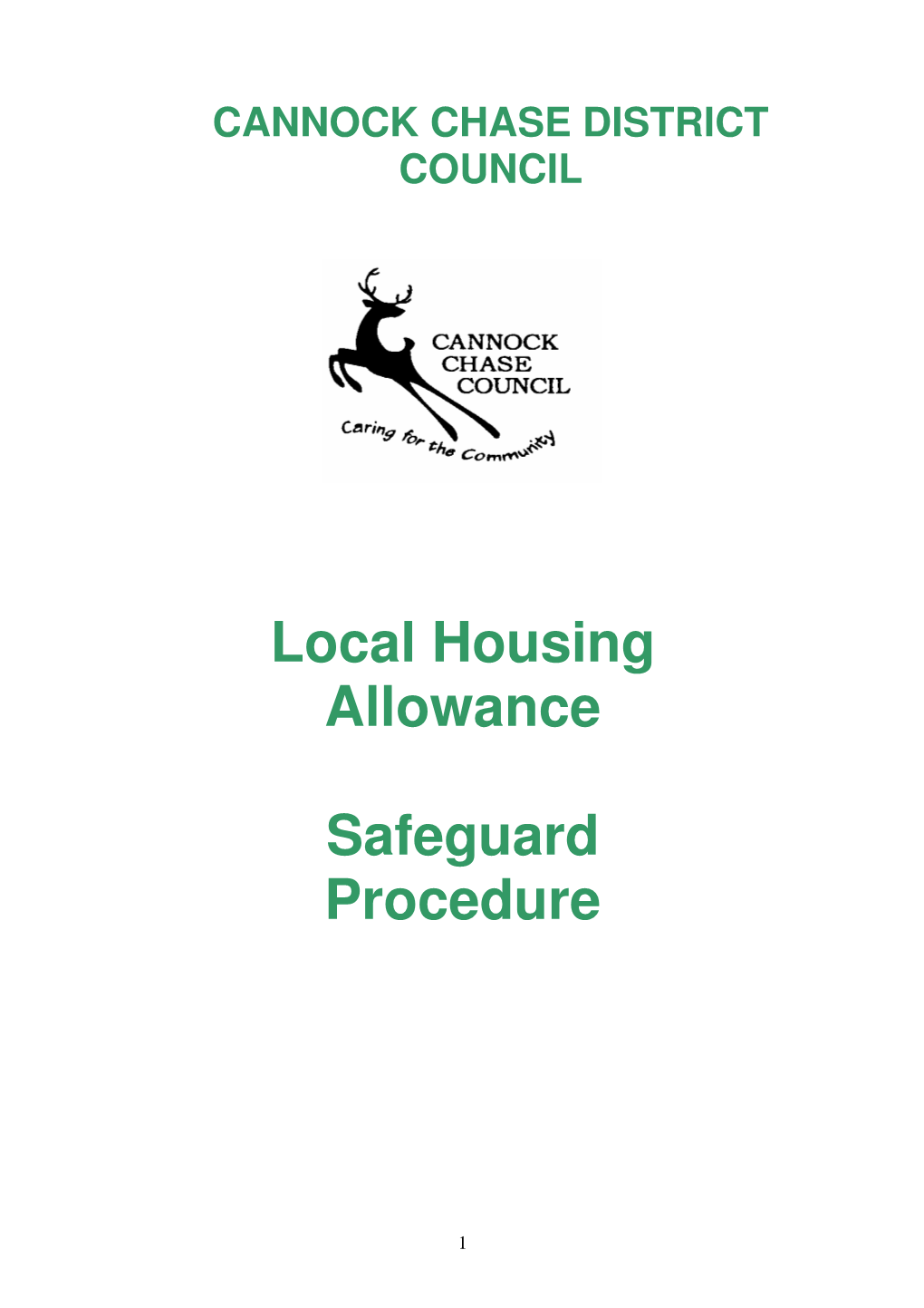 Local Housing Allowance Safeguard Procedure
