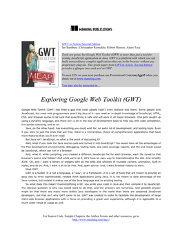 Exploring Google Web Toolkit (GWT)