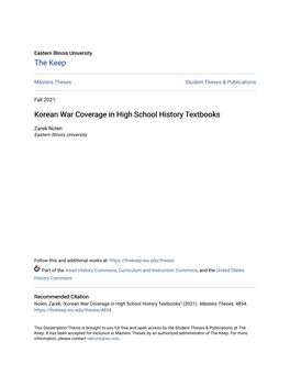 Korean War Coverage in High School History Textbooks