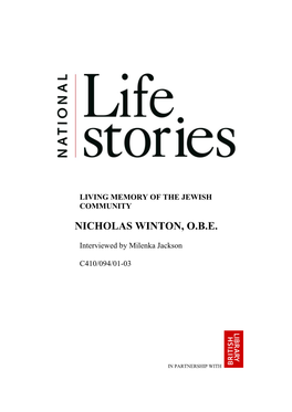 National Life Story Collection - the Living Memory of the Jewish Community