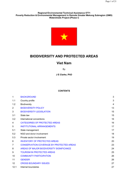 BIODIVERSITY and PROTECTED AREAS Viet Nam