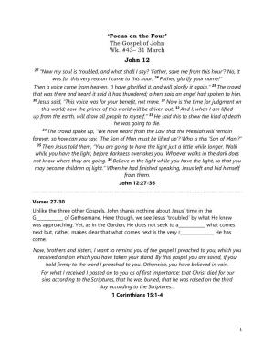 The Gospel of John Wk. #43– 31 March