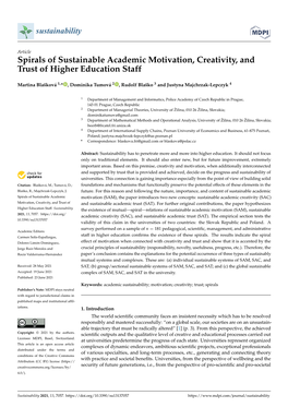 Spirals of Sustainable Academic Motivation, Creativity, and Trust of Higher Education Staff