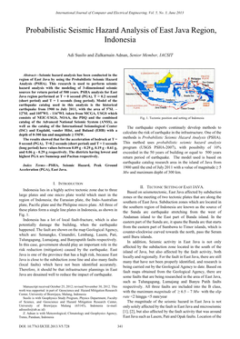 Probabilistic Seismic Hazard Analysis of East Java Region, Indonesia