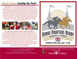 Handi-Crafters Leading the Pack!