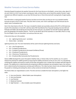 Weather Forecasts on Forest Service Radios