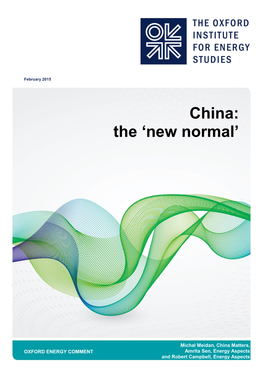 China: the 'New Normal'