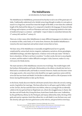 The Mahabharata an Introduction, by Naomi Appleton
