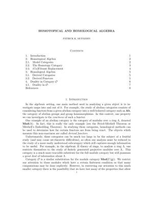 Homotopical and Homological Algebra