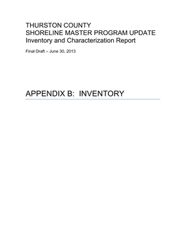 Appendix B: Inventory