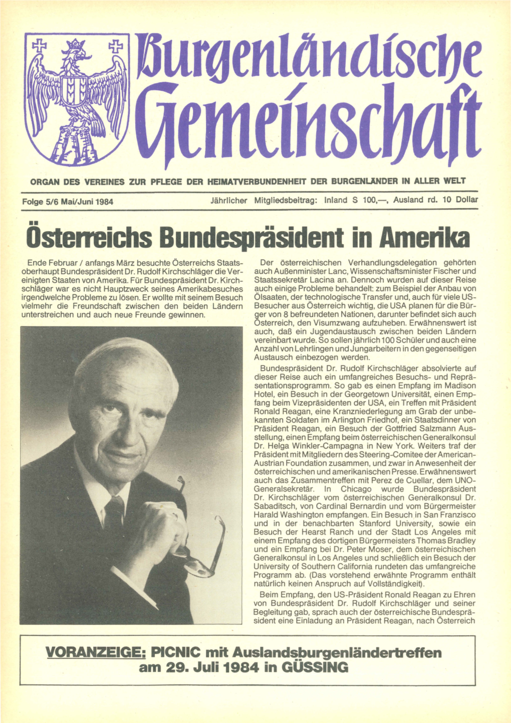 Östelteichs Bundespräsident in Amerika