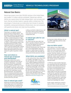 Natural Gas Basics, Vehicle Technologies Program (VTP)