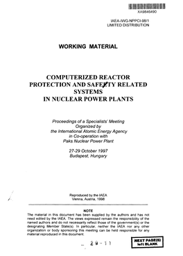Computerized Reactor Protection and Safe^Ty Related Systems in Nuclear Power Plants
