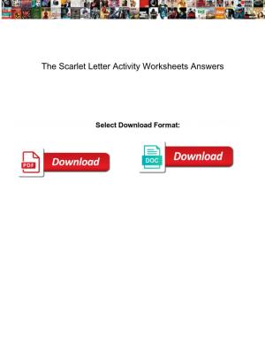 The Scarlet Letter Activity Worksheets Answers