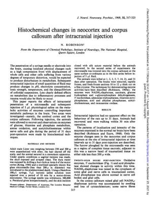 Histochemical Changesin Neocortex and Corpus