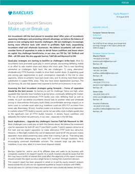 European Telecom Services: Make up Or Break Up