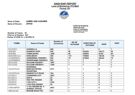 SAIDI-SAIFI REPORT Level of Monitoring: PFC/Mop Format: D5