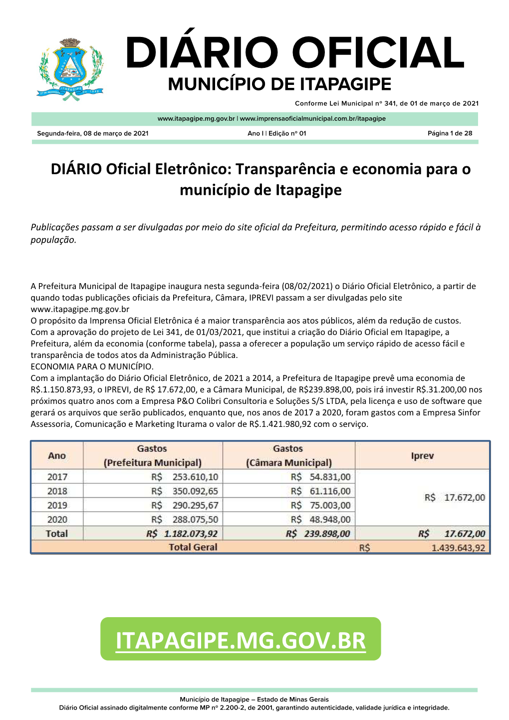 Diário Oficial Do Município Itapagipe