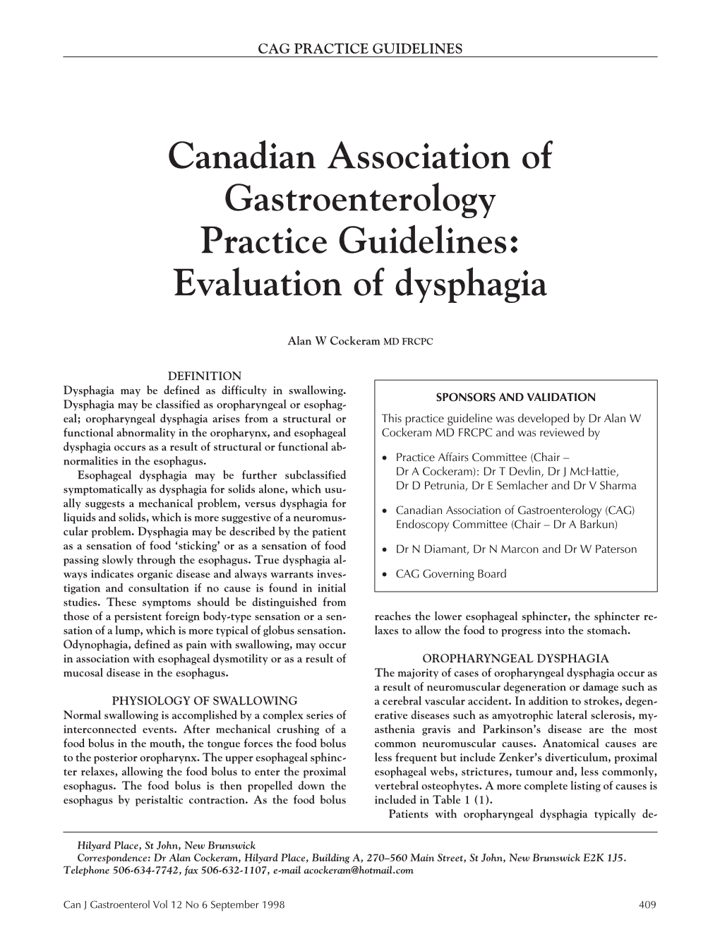 Evaluation of Dysphagia