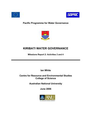 Kiribati Water Governance