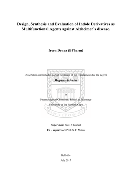 Design, Synthesis and Evaluation of Indole Derivatives As