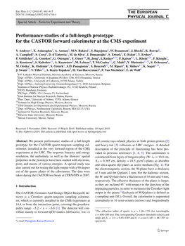 Performance Studies of a Full-Length Prototype for the CASTOR Forward Calorimeter at the CMS Experiment