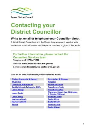 Contacting Your District Councillor