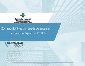 Community Health Needs Assessment Adopted On: September 27, 2016